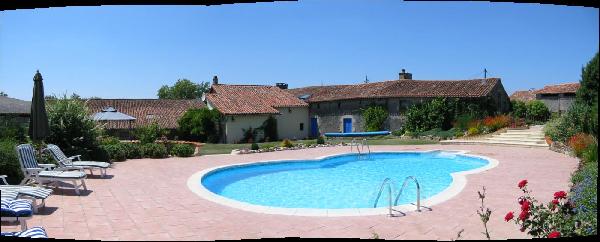 The gite and pool area